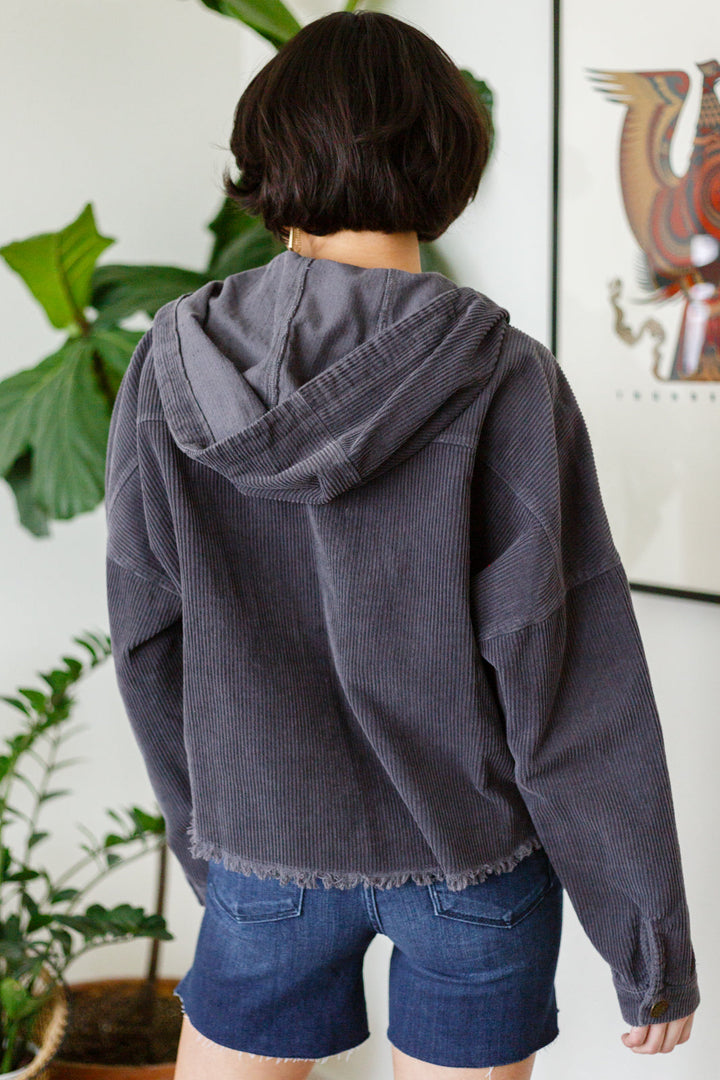 Give Me More Corduroy Jacket in Charcoal