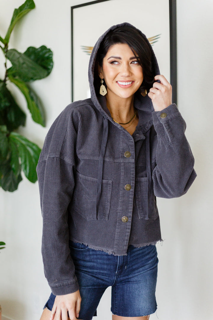 Give Me More Corduroy Jacket in Charcoal