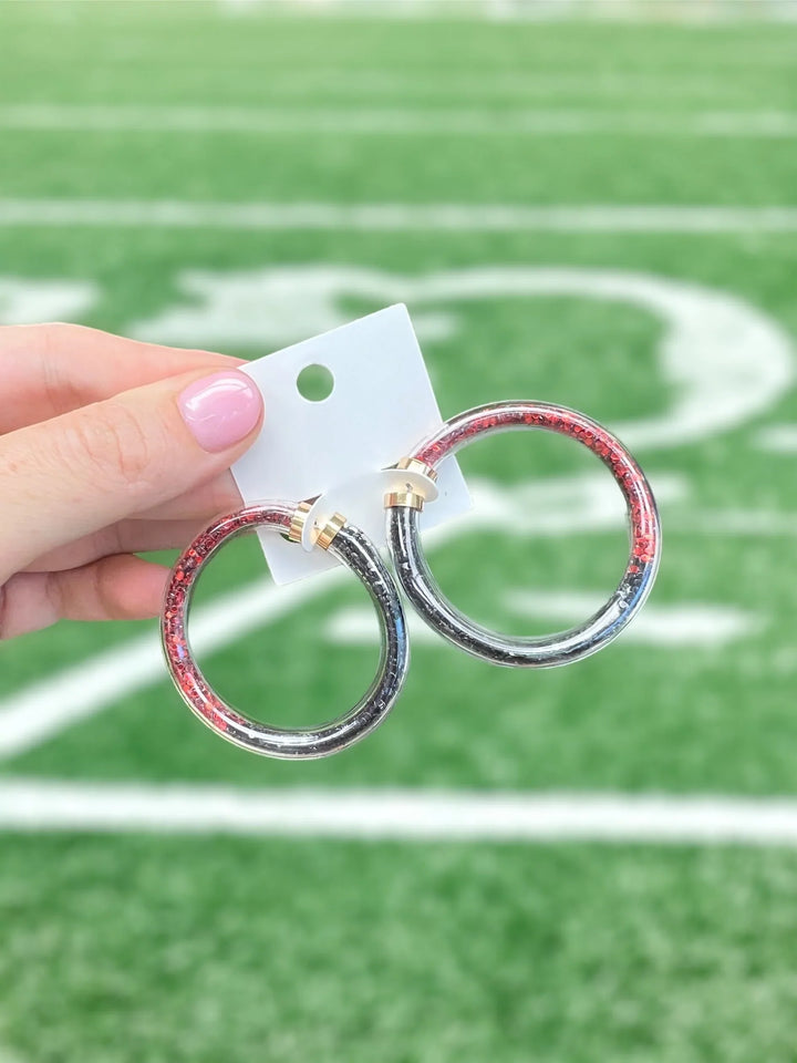 PREORDER: Game Day Jelly Tube Hoop Earrings In Assorted Colors