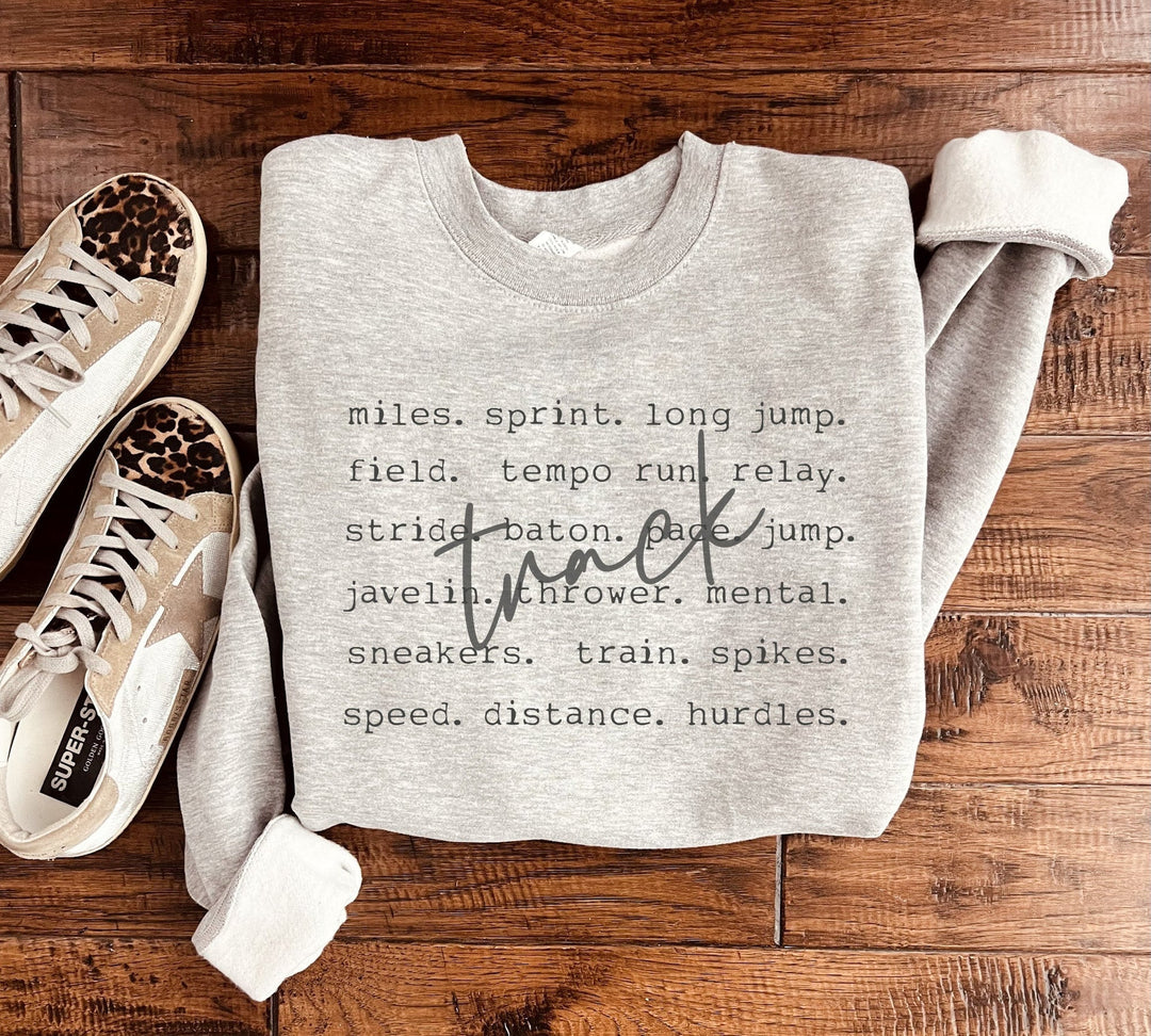 PREORDER: Track Words Sweatshirt in Two Colors